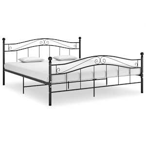 Posteljni okvir črn kovinski 200x200 cm