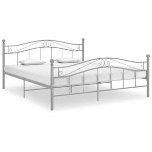 vidaXL voodiraam, hall, metall, 200 x 200 cm