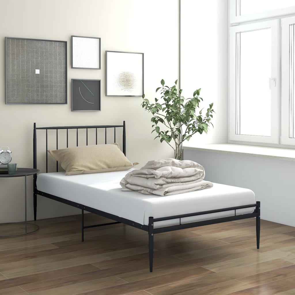 vida XL Bett Schwarz Metall 90x 200 cm
