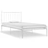 vidaXL voodiraam, valge, metall, 90 x 200 cm