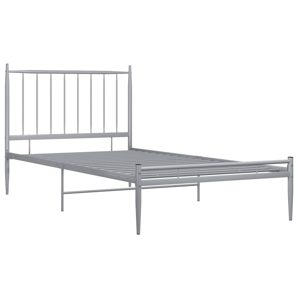 

vidaXL Bedframe metaal grijs 90x200 cm