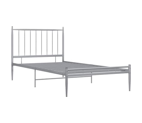 vidaXL Bed Frame without Mattress Grey Metal 90x200 cm