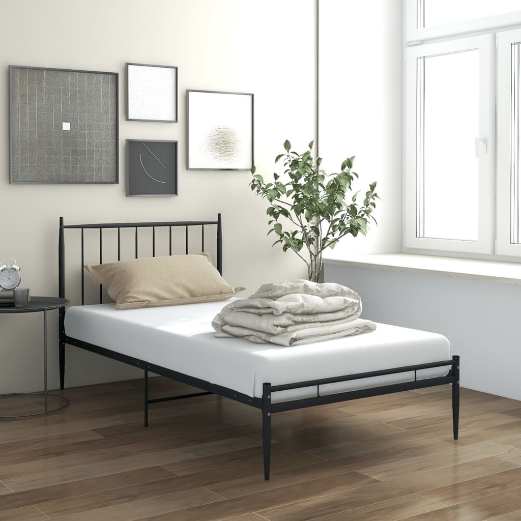 vida XL Bett Schwarz Metall 100x 200 cm