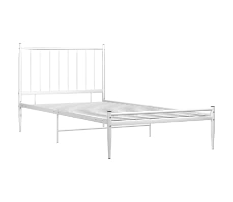 vidaXL Cadre de lit sans matelas blanc m&eacute;tal 100x200 cm