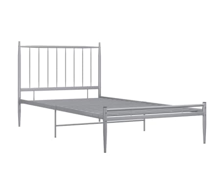 vidaXL Cadre de lit sans matelas gris m&eacute;tal 100x200 cm