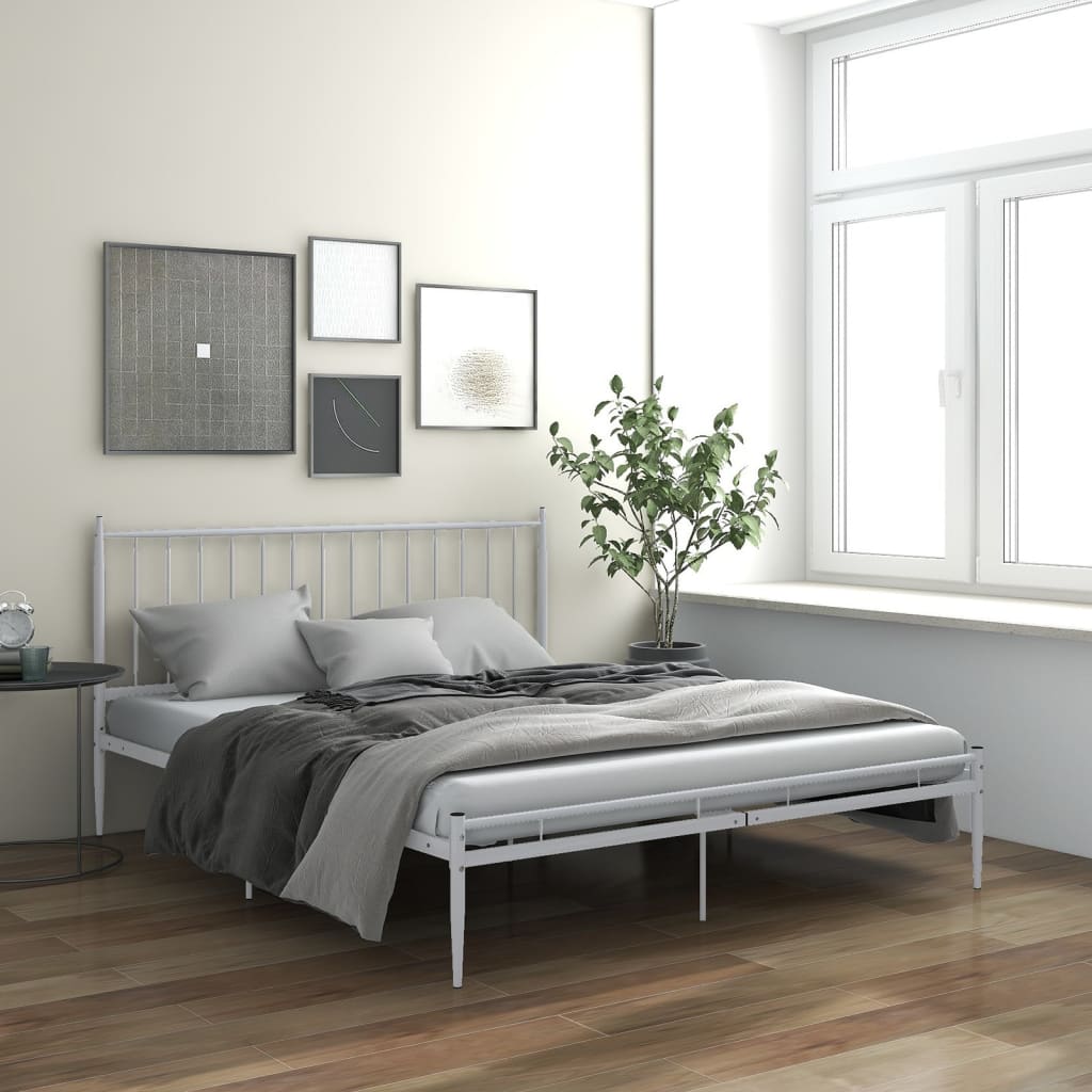Bett Weiß Metall 140×200 cm kaufen