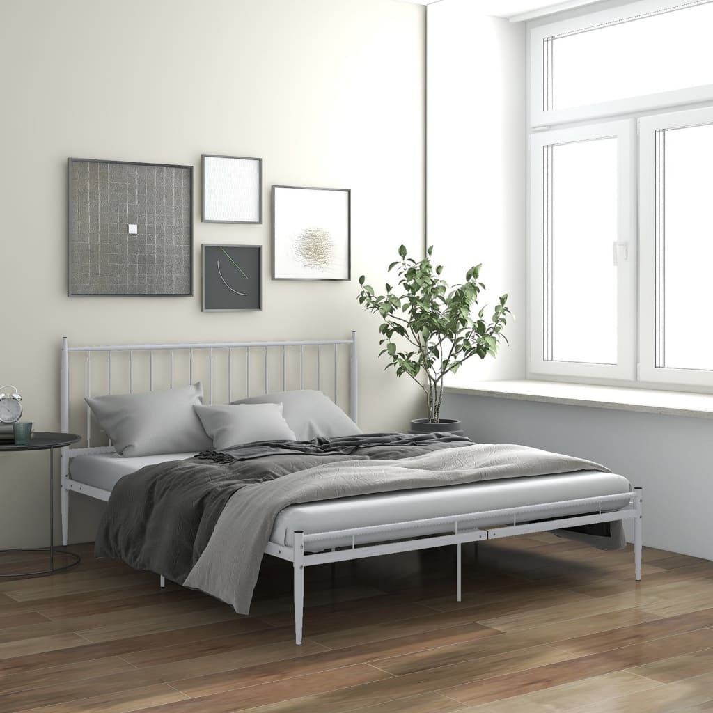 vida XL Bett Weiß Metall 140x 200 cm