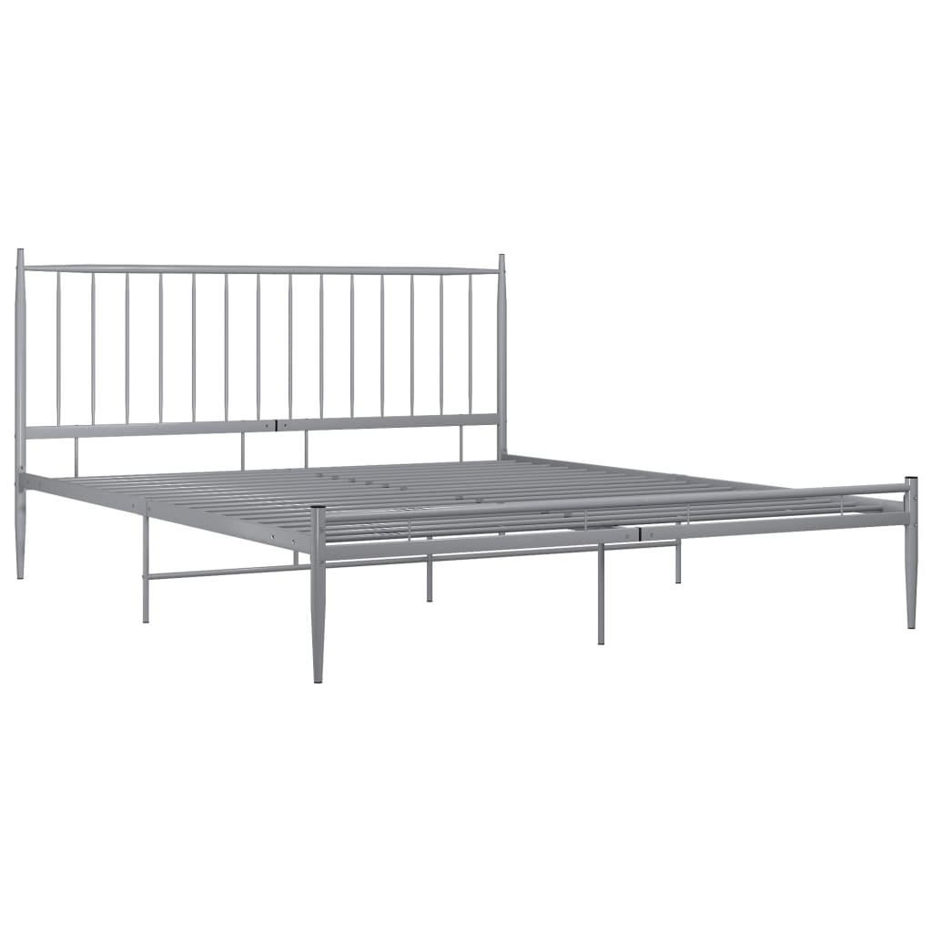 vidaXL Estructura de cama de metal gris 180x200 cm