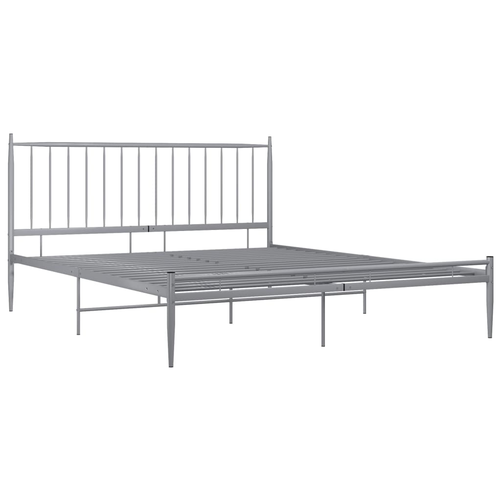vidaXL Bedframe metaal grijs 200x200 cm afbeelding