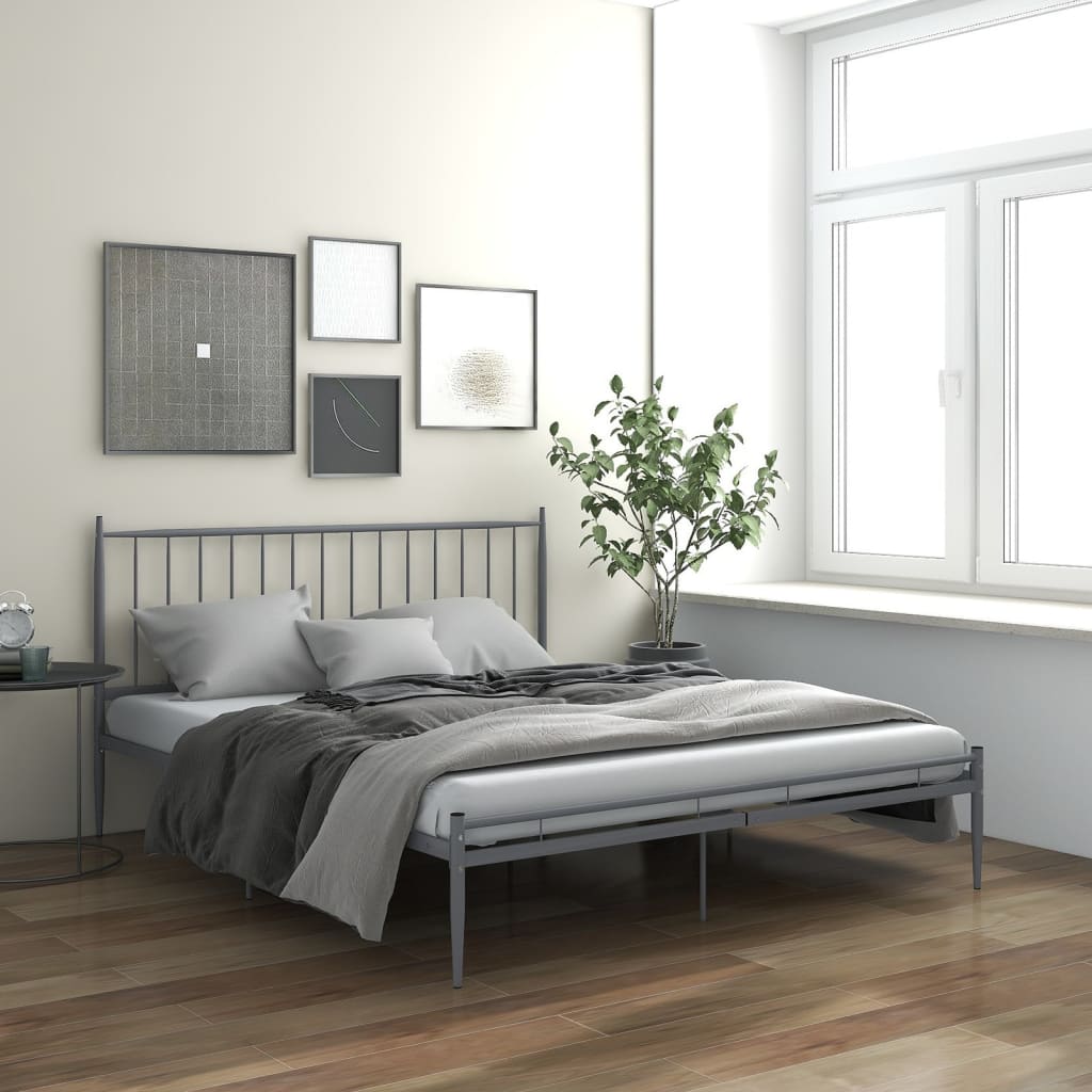Bett Grau Metall 200×200 cm kaufen