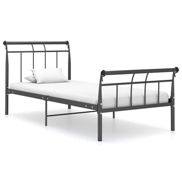 vidaXL voodiraam must metallist 90 x 200 cm
