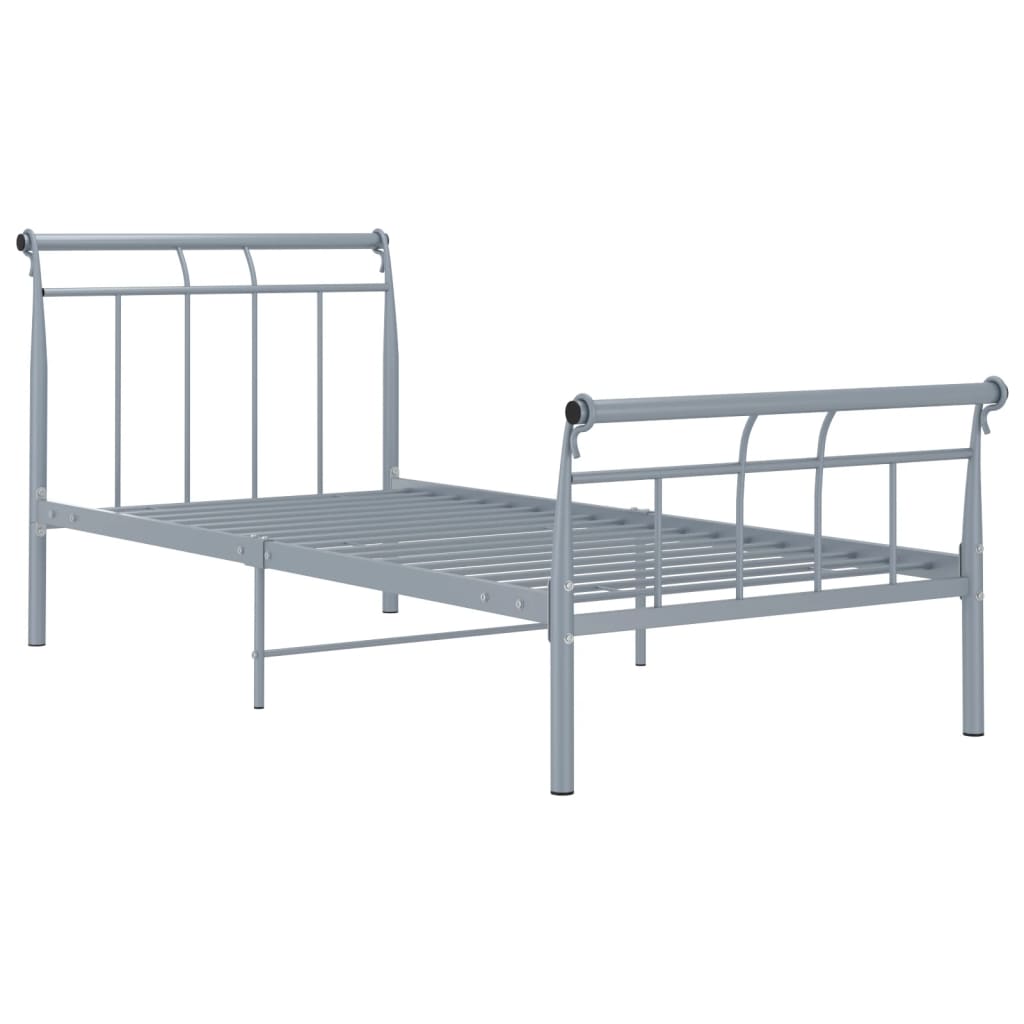 

vidaXL Bedframe metaal grijs 90x200 cm