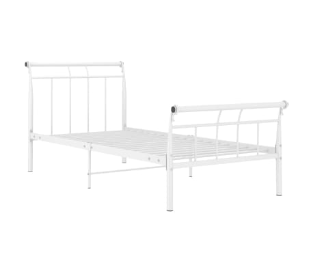 vidaXL Cadre de lit sans matelas blanc m&eacute;tal 100x200 cm