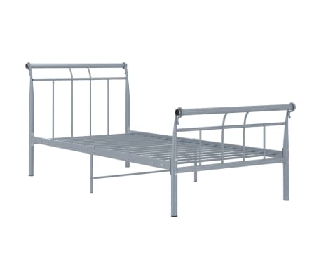 vidaXL Bed Frame without Mattress Grey Metal 100x200 cm