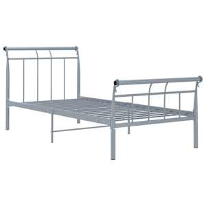 vidaXL Bed Frame without Mattress Grey Metal 100x200 cm