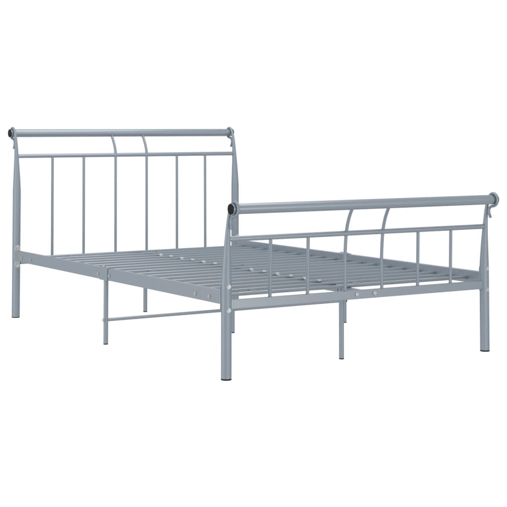 vidaXL Bedframe metaal grijs 120x200 cm afbeelding
