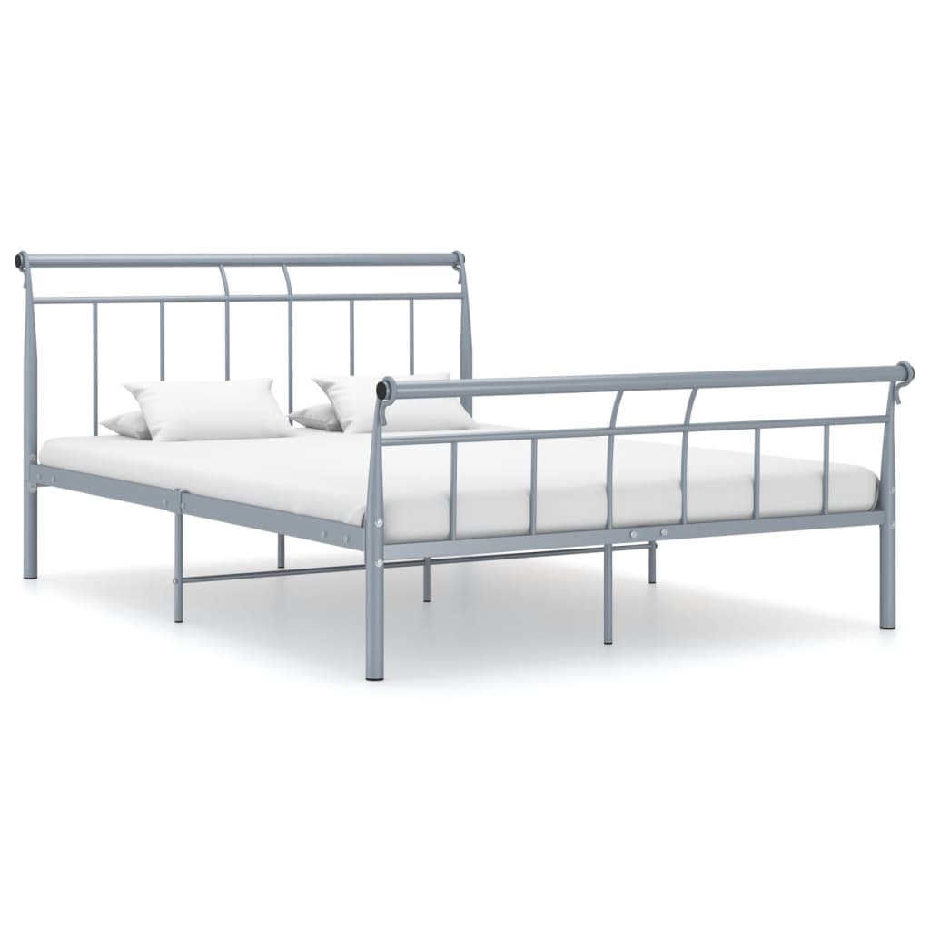 vidaXL Bettgestell Grau Metall 140x200 cm
