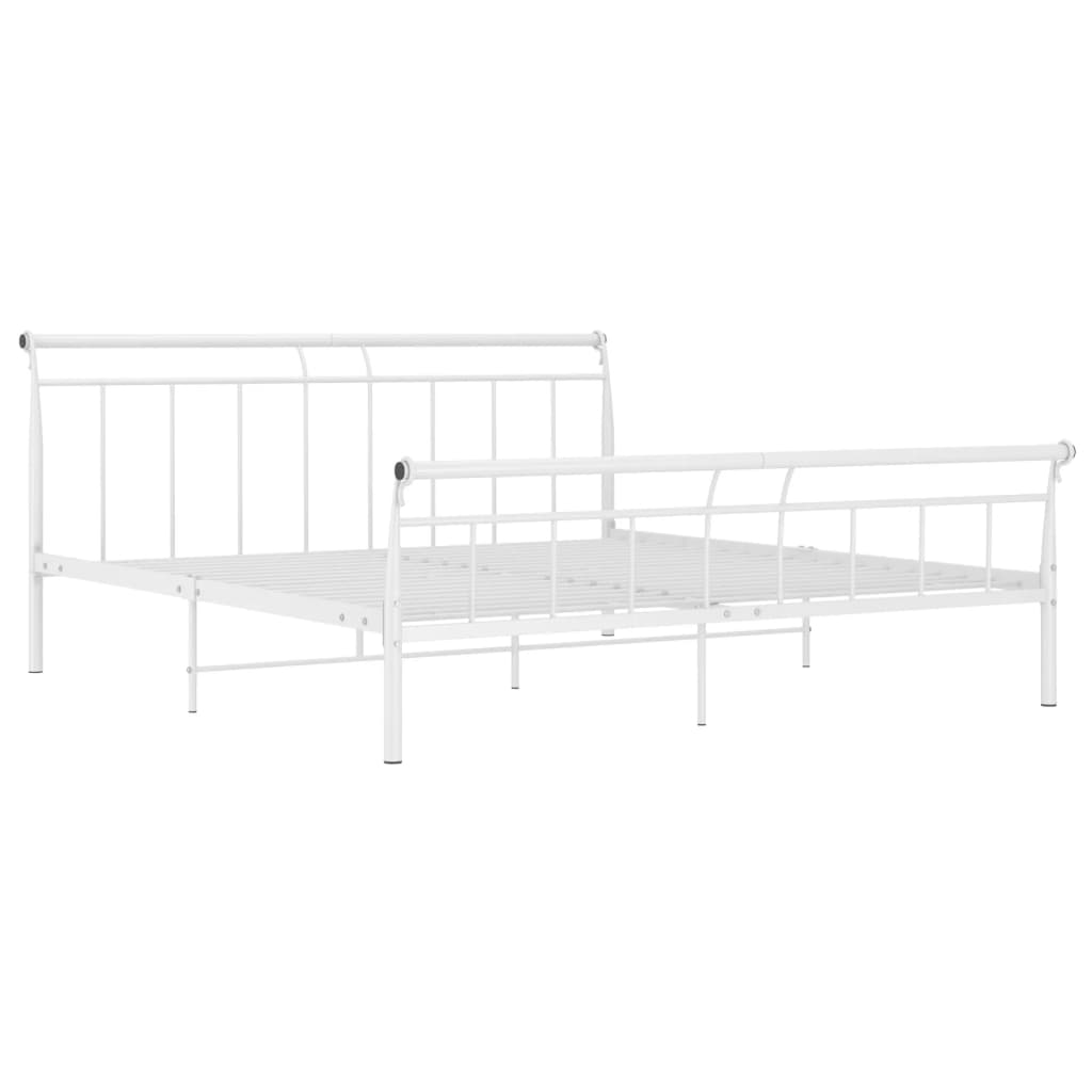 vidaXL Bedframe metaal wit 160x200 cm afbeelding