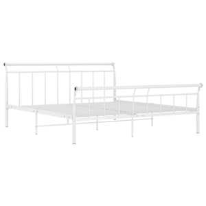 vidaXL Cadre de lit sans matelas blanc m&eacute;tal 180x200 cm