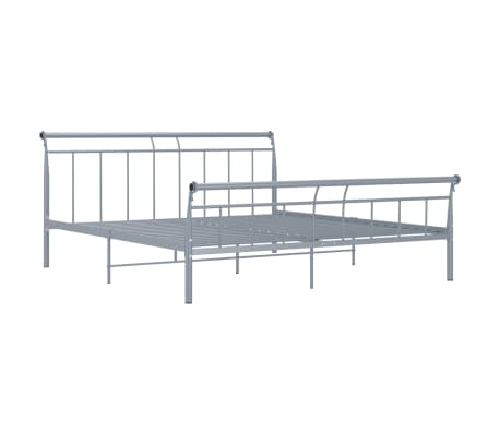 vidaXL Bed Frame without Mattress Grey Metal 180x200 cm Super King