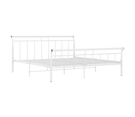 vidaXL Cadre de lit sans matelas blanc m&eacute;tal 200x200 cm