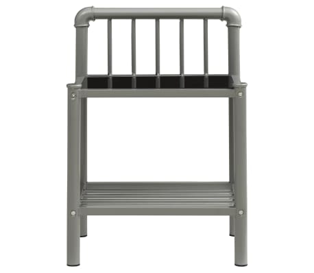 vidaXL Nattbord gr&aring; og svart 45x34,5x62,5 cm metall og glass