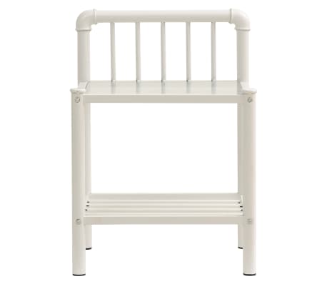 vidaXL Bedside Cabinet White&Transparent 45x34.5x62.5 cm Metal & Glass