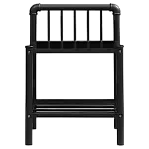 vidaXL Nattbord 2 stk svart metall og glass