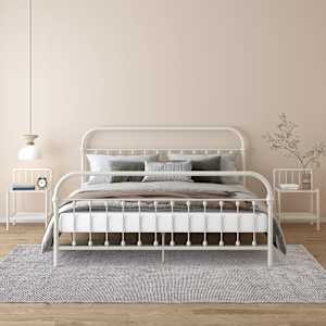 Nočne omarice 2 kosa bela in prozorna kovina in steklo