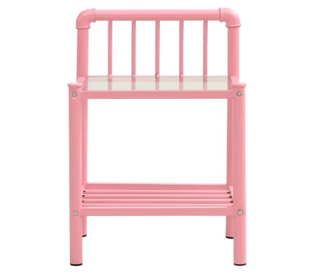 vidaXL Bedside Cabinets 2 pcs Pink and Transparent Metal and Glass