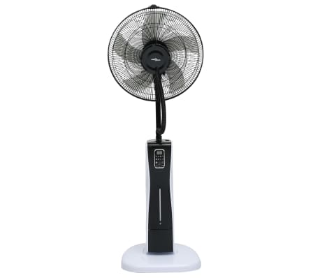 vidaXL Aνεμιστήρας Δαπέδου Υδρονέφωσης με Τηλεχειριστήριο Ασπρόμαυρος