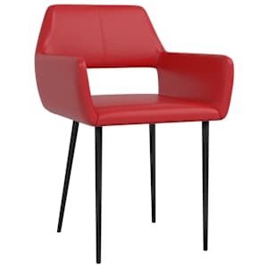 vidaXL Valgomojo kėdės, 6vnt., raudonojo vyno spalvos, dirbtinė oda