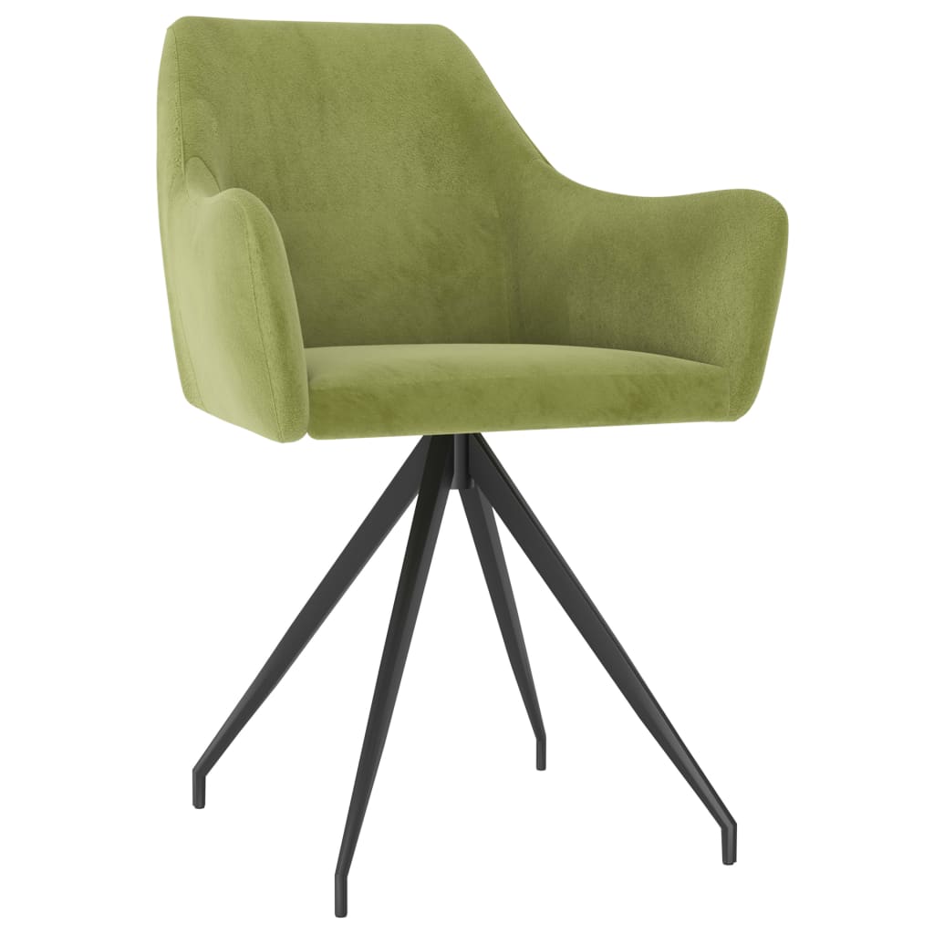 vidaXL Valgomojo kėdės, 4vnt., šviesiai žalios spalvos, aksomas