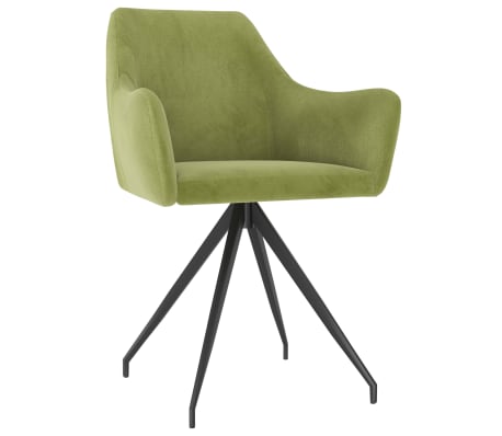 vidaXL Valgomojo kėdės, 4vnt., šviesiai žalios spalvos, aksomas