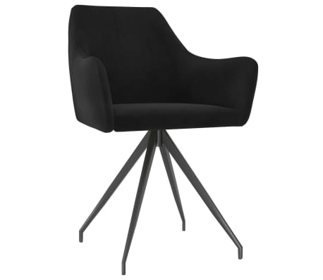 vidaXL Valgomojo kėdės, 4vnt., juodos spalvos, aksomas