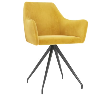 vidaXL Valgomojo kėdės, 4vnt., geltonos spalvos, aksomas