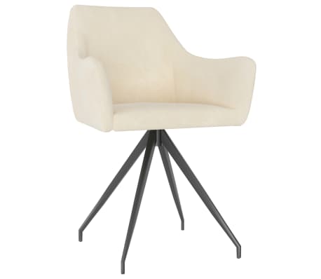 vidaXL Valgomojo kėdės, 4vnt., kreminės spalvos, aksomas