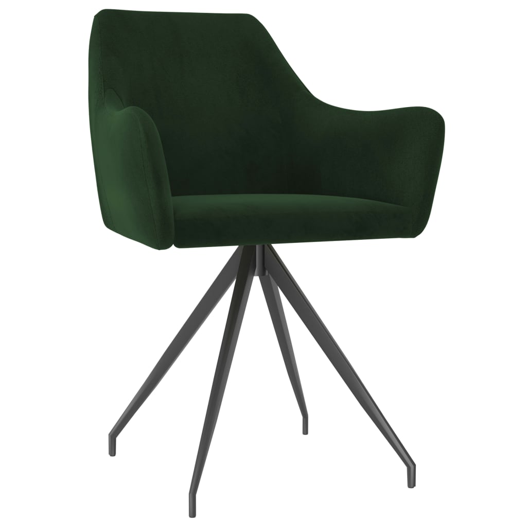vidaXL Трапезни столове, 6 бр, тъмнозелени, кадифе