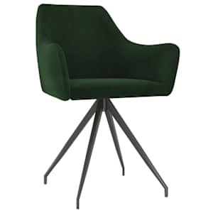 vidaXL Valgomojo kėdės, 6vnt., tamsiai žalios spalvos, aksomas