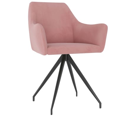 vidaXL Jedálenské stoličky 6 ks, ružové, zamat