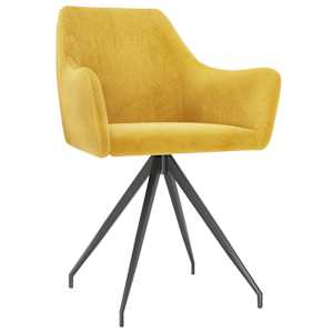 vidaXL Valgomojo kėdės, 6vnt., geltonos spalvos, aksomas