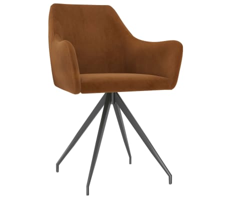 vidaXL Valgomojo kėdės, 6vnt., rudos spalvos, aksomas