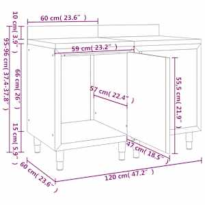 Gastro pracovní stůl se skříňkou 120 x 60 x 96 cm nerezová ocel - obrázek 5