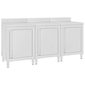 Komercialna delovna miza z omarico 180x60x96 cm nerjaveče jeklo