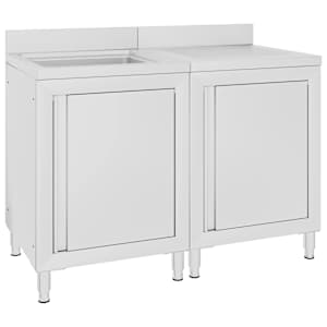 Kuhinjska omarica za umivalnik nerjaveče jeklo 120x60x96 cm