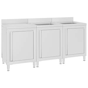 Kuhinjska omarica za umivalnik 180x60x96 cm nerjaveče jeklo