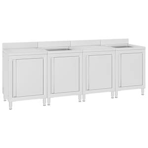 Kuhinjska omarica za umivalnik 240x60x96 cm nerjaveče jeklo