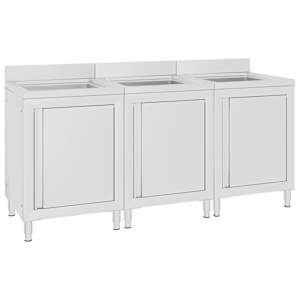 Kuhinjska omarica za umivalnik 3 kosi nerjaveče jeklo