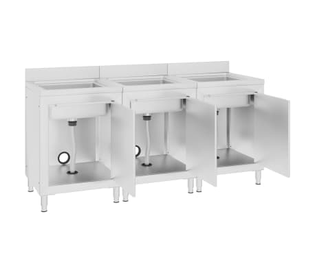 Mobile Da Cucina A Parete In Acciaio Inox Con Ante Scorrevoli - Per Bar, Ristoranti E Casa