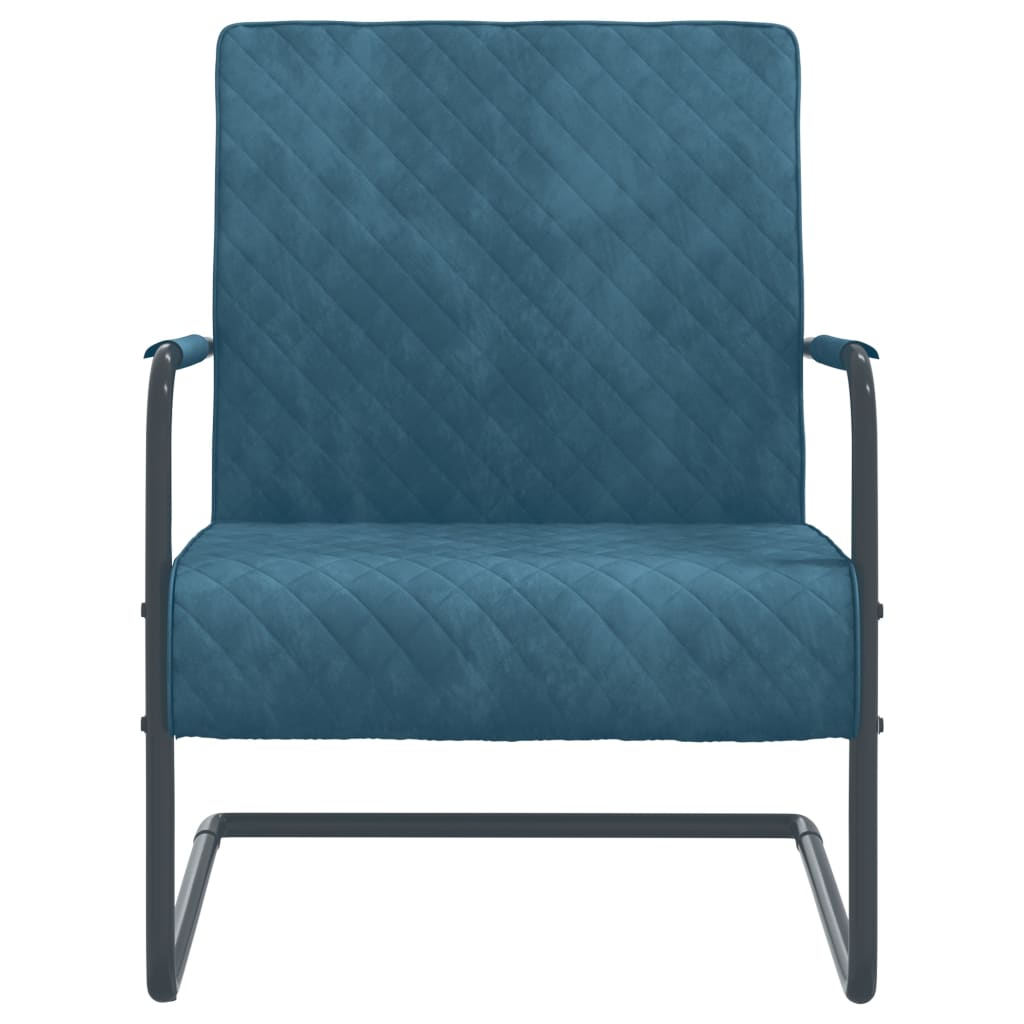 vidaXL konsoles krēsls, zils samts